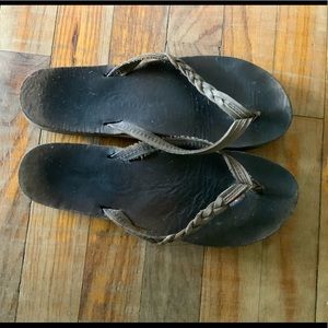 Braided Rainbow Flip Flops